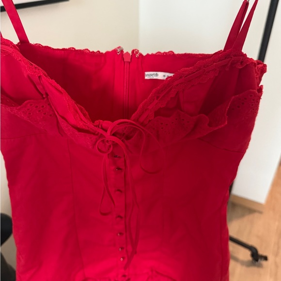 House of CB Red Button-Up Lace Chemise - Picture 8 of 9